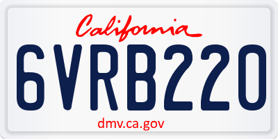 CA license plate 6VRB220