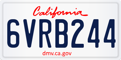 CA license plate 6VRB244