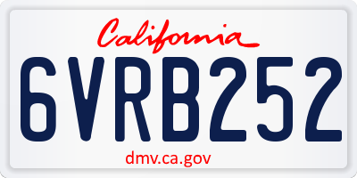 CA license plate 6VRB252