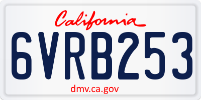 CA license plate 6VRB253