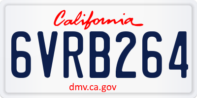 CA license plate 6VRB264