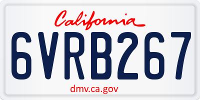 CA license plate 6VRB267