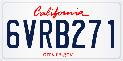 CA license plate 6VRB271