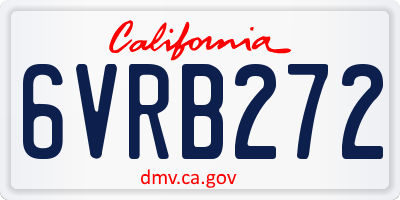 CA license plate 6VRB272
