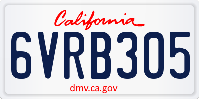 CA license plate 6VRB305