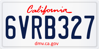 CA license plate 6VRB327