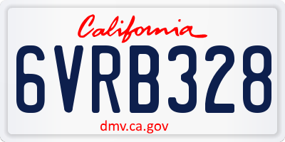 CA license plate 6VRB328