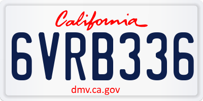 CA license plate 6VRB336