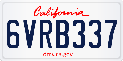 CA license plate 6VRB337