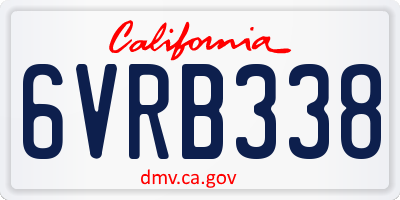 CA license plate 6VRB338