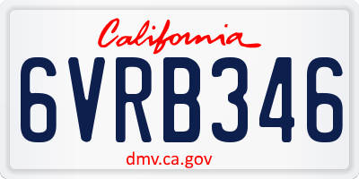 CA license plate 6VRB346