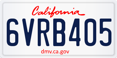 CA license plate 6VRB405