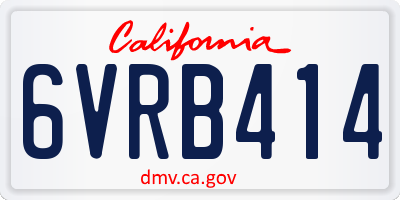 CA license plate 6VRB414