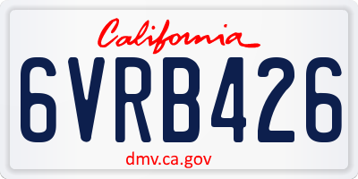 CA license plate 6VRB426