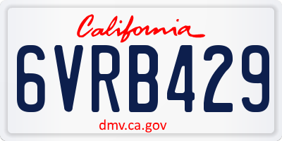 CA license plate 6VRB429