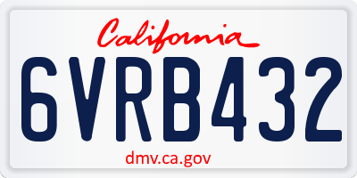 CA license plate 6VRB432