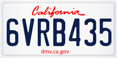 CA license plate 6VRB435