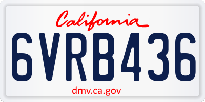 CA license plate 6VRB436