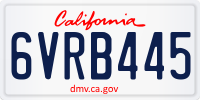 CA license plate 6VRB445