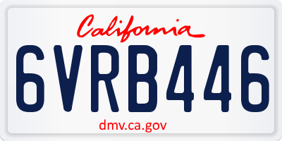 CA license plate 6VRB446