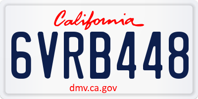 CA license plate 6VRB448