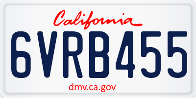 CA license plate 6VRB455