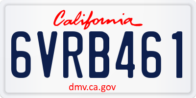 CA license plate 6VRB461