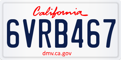 CA license plate 6VRB467