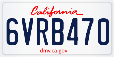 CA license plate 6VRB470