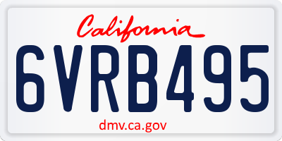 CA license plate 6VRB495