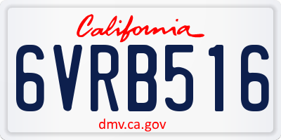 CA license plate 6VRB516
