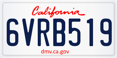CA license plate 6VRB519