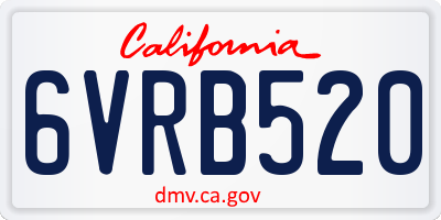CA license plate 6VRB520