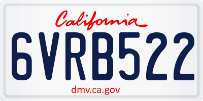 CA license plate 6VRB522
