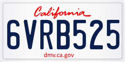 CA license plate 6VRB525