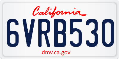 CA license plate 6VRB530