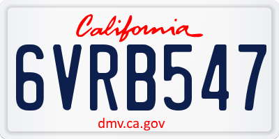 CA license plate 6VRB547