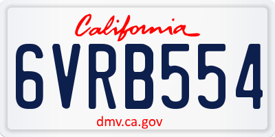 CA license plate 6VRB554