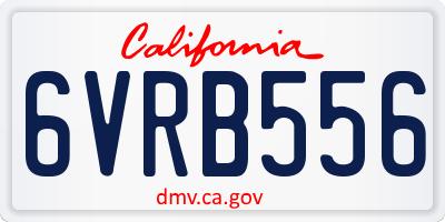 CA license plate 6VRB556