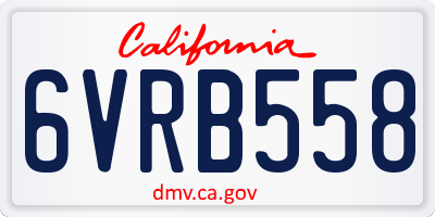 CA license plate 6VRB558