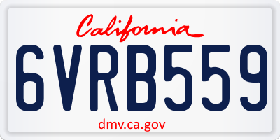CA license plate 6VRB559