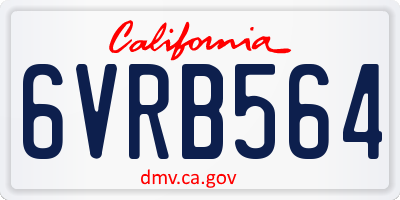 CA license plate 6VRB564