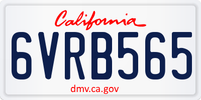 CA license plate 6VRB565