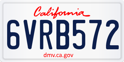 CA license plate 6VRB572