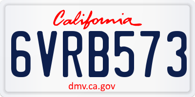 CA license plate 6VRB573