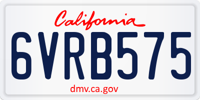CA license plate 6VRB575