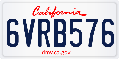 CA license plate 6VRB576