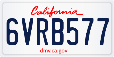 CA license plate 6VRB577