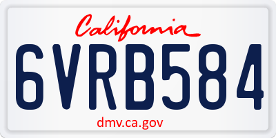 CA license plate 6VRB584