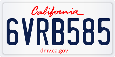 CA license plate 6VRB585